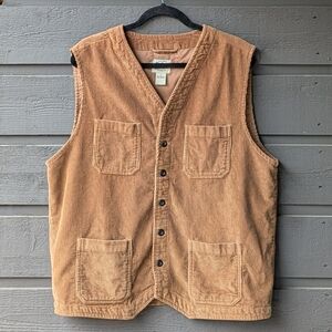 Orton Brothers Country Corduroy Vest Khaki Tan Size Large Western Farm